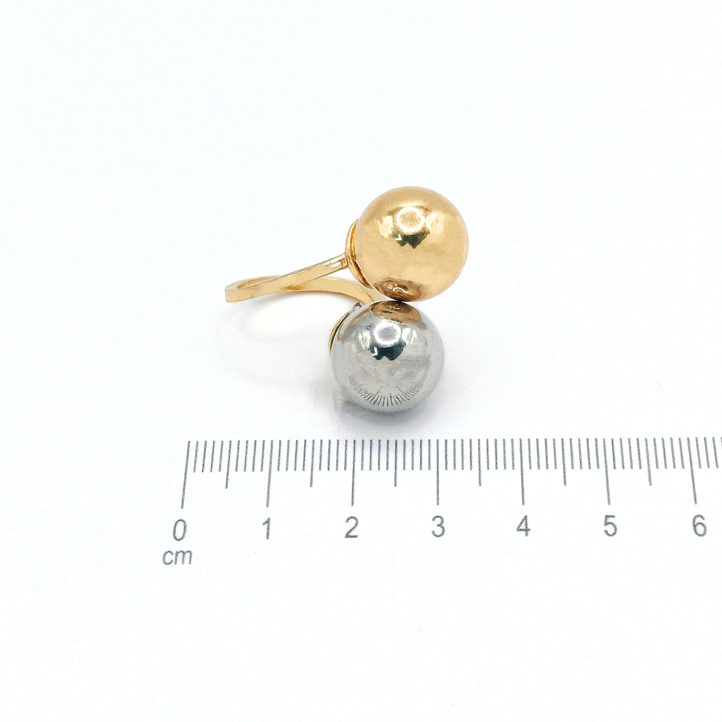 Anillo dos balín dos oros