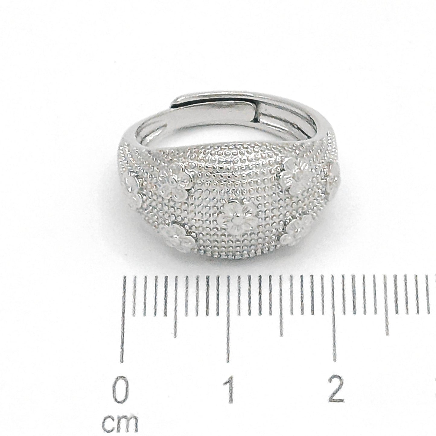 Anillo diamantado mini flores P
