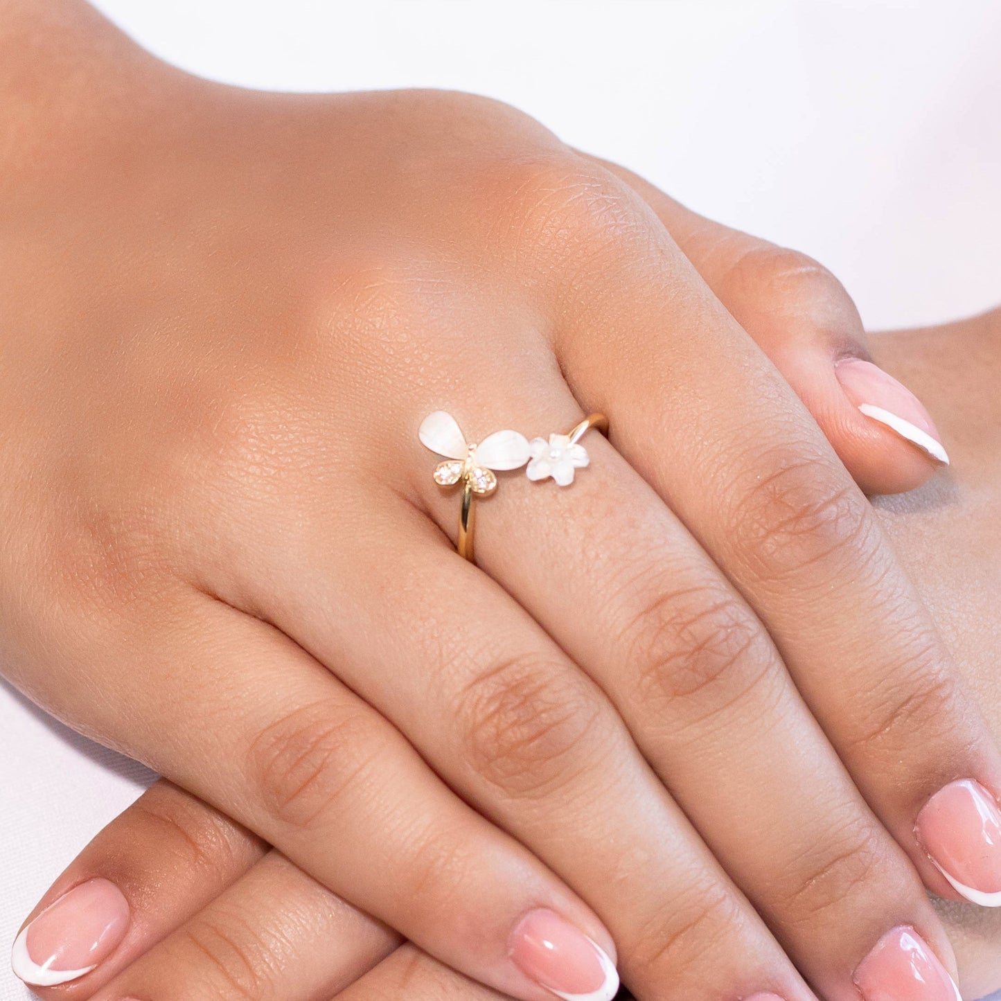 Anillo gema mariposa