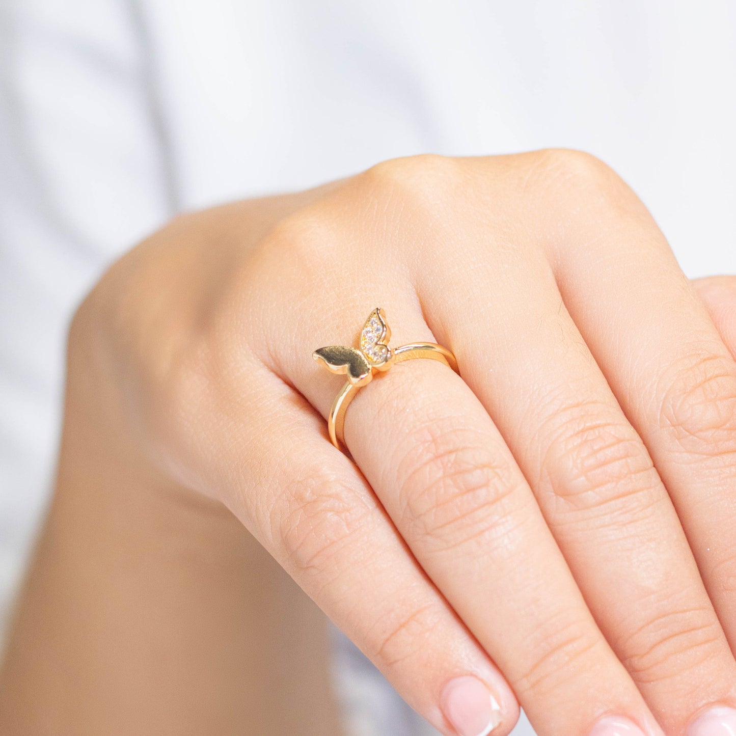 Anillo mariposa dos caras