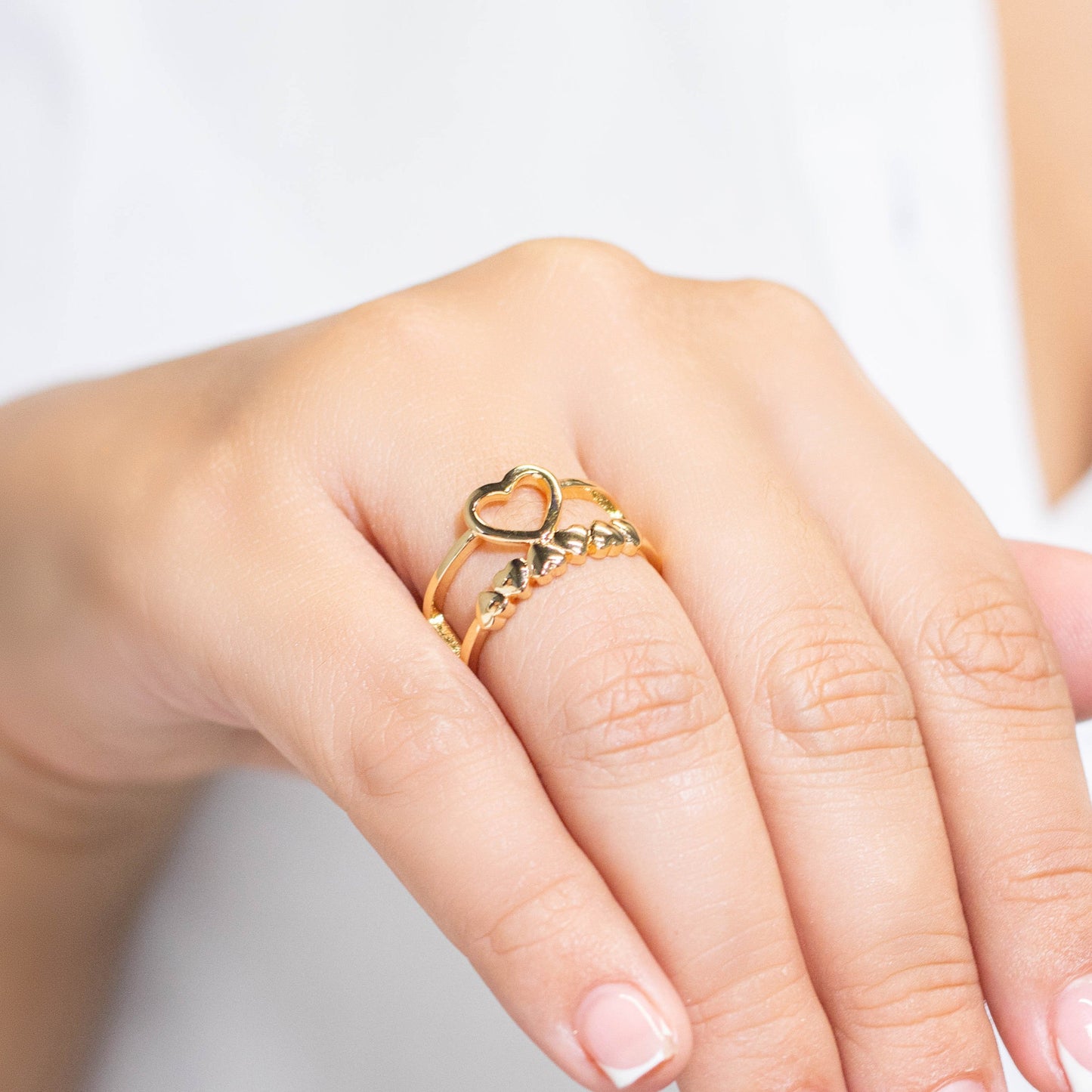 Anillo doble corazones