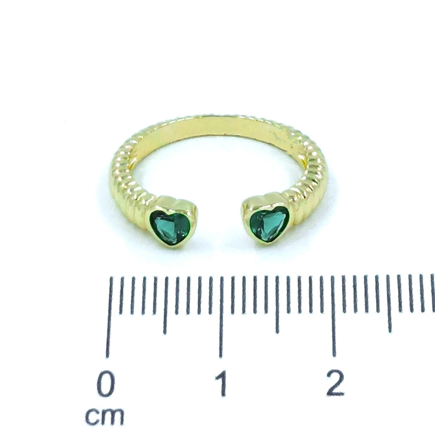 Anillo corazones esmeralda