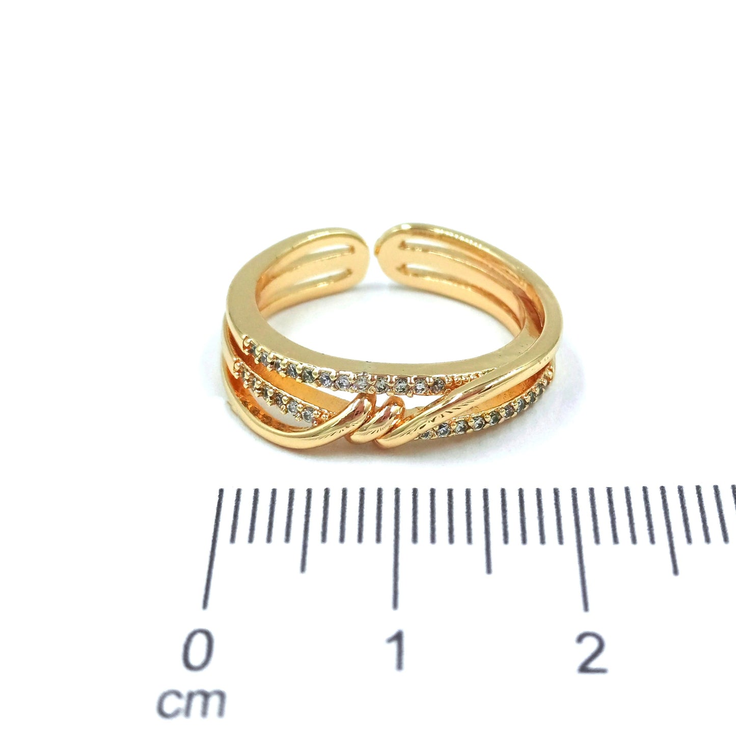 Anillo micro zircón nudo