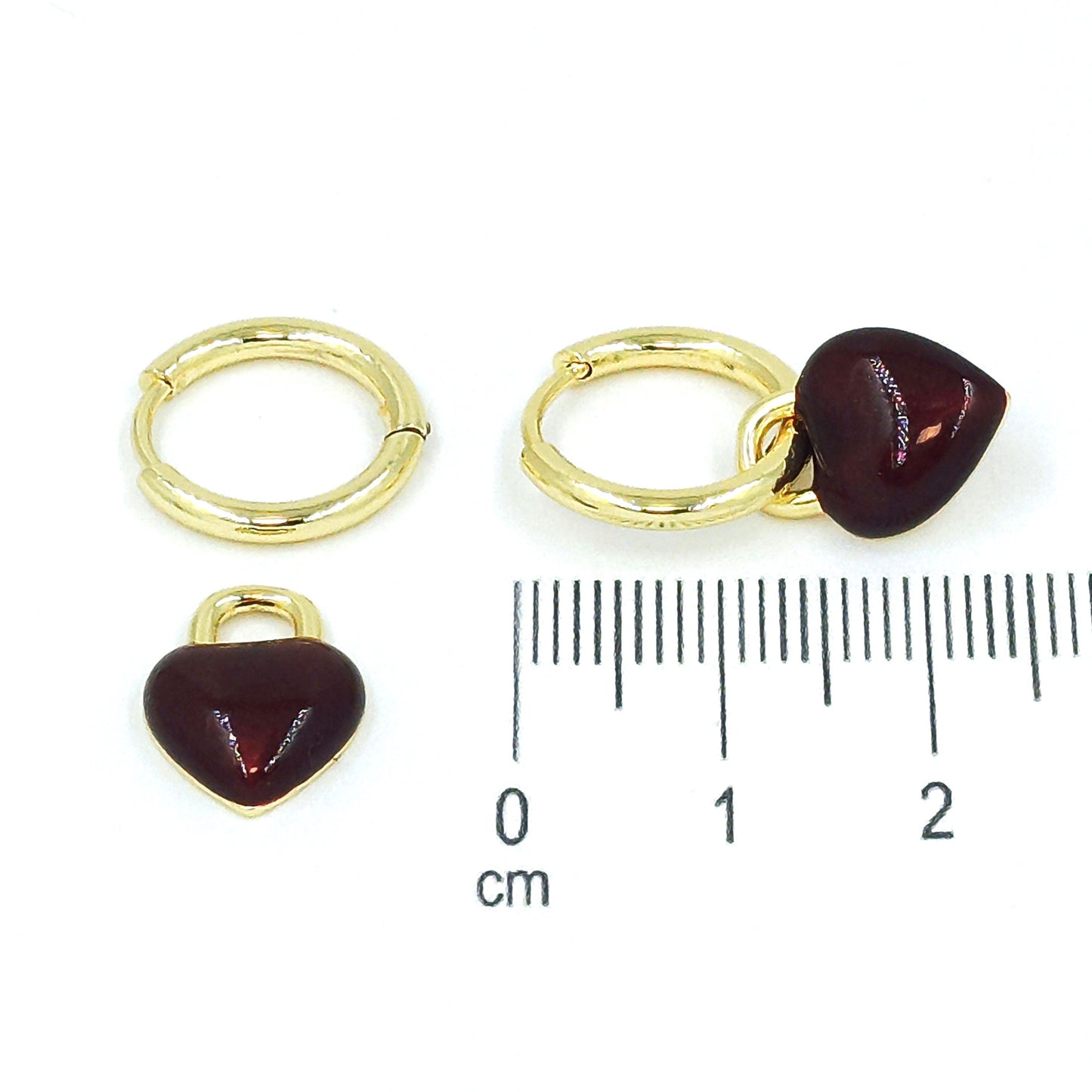 Arete dije corazón esmaltado