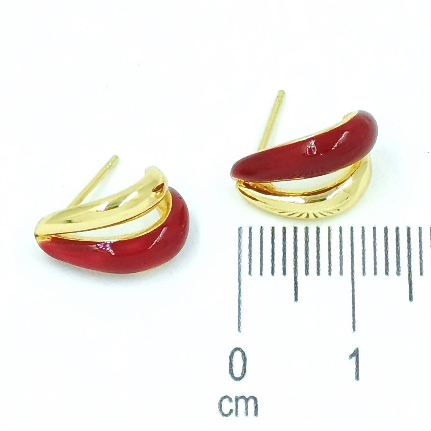 Arete doble rojo