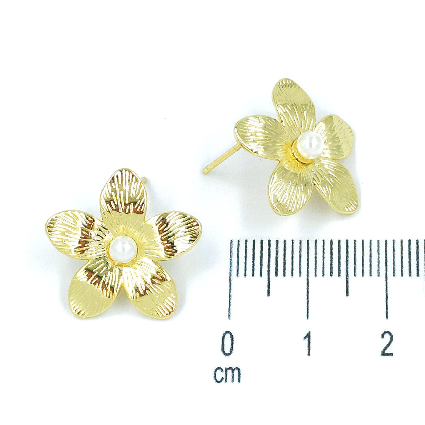 Arete flor perla