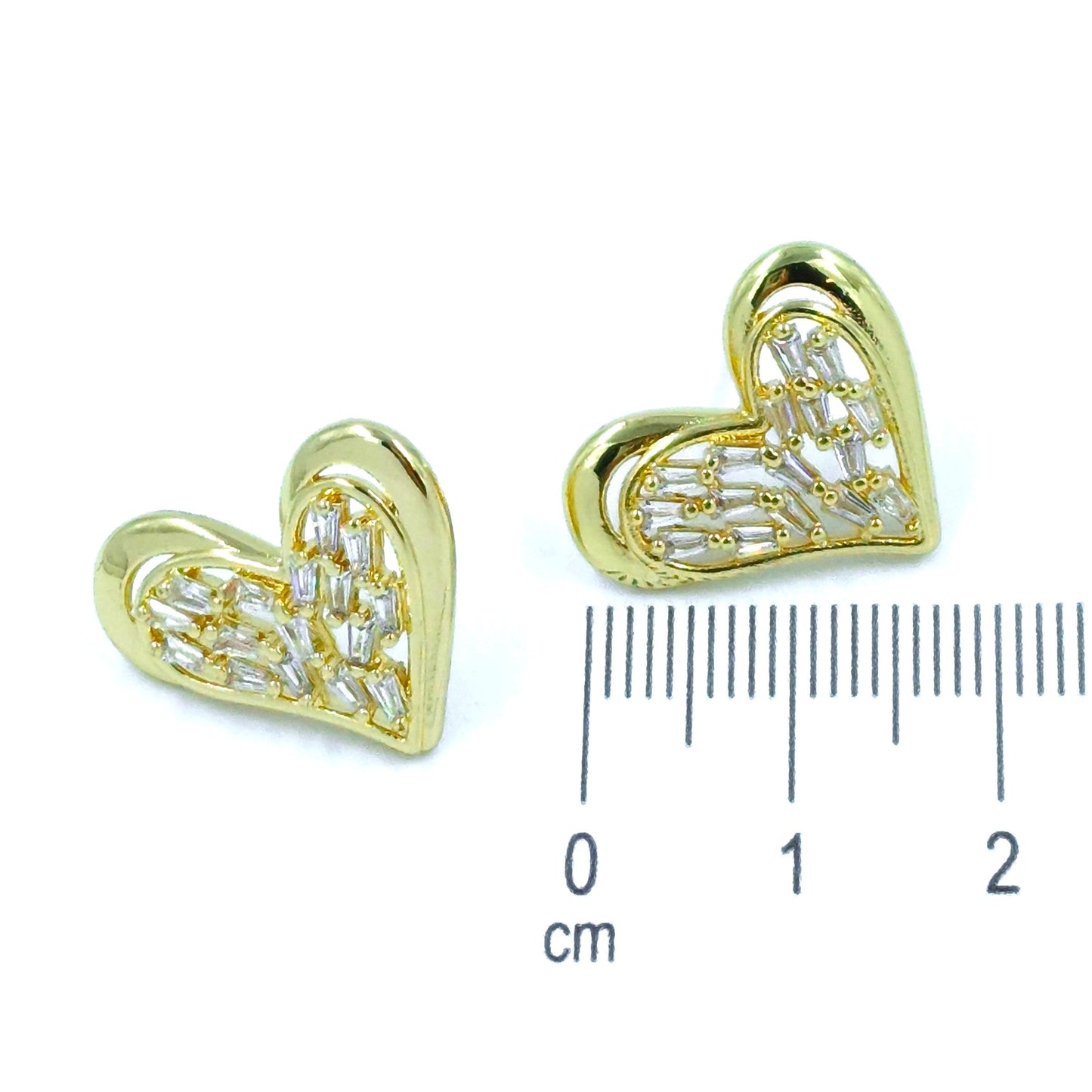 Arete corazón baguete