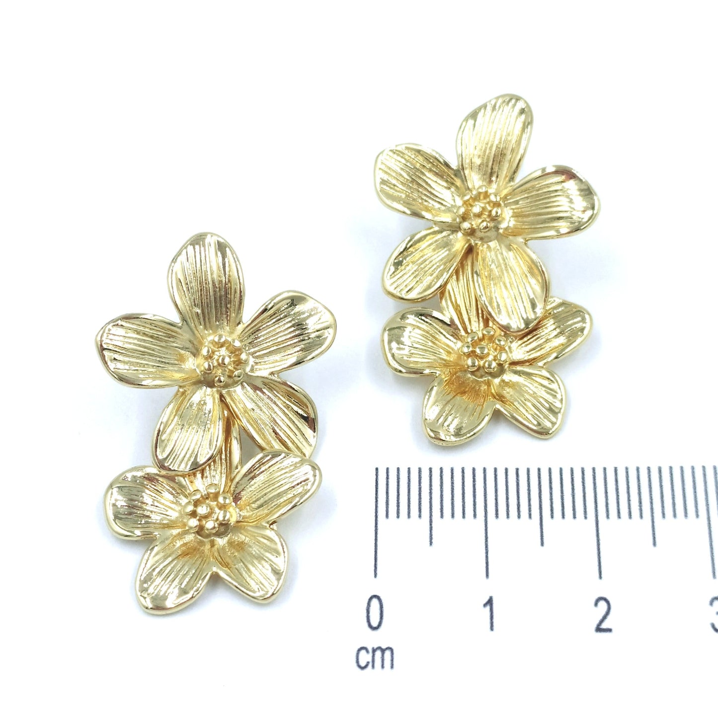 Arete flor doble