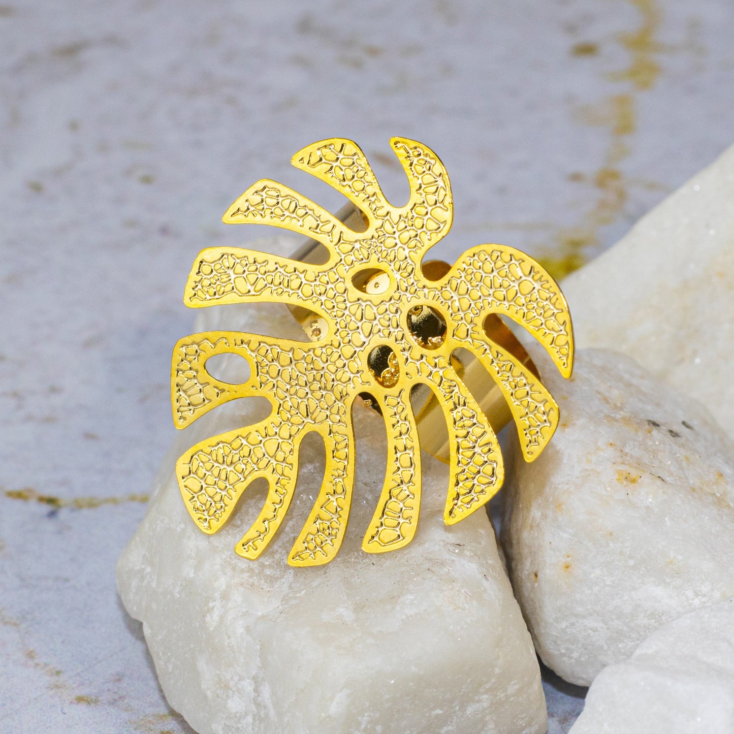 Anillo bronce hoja