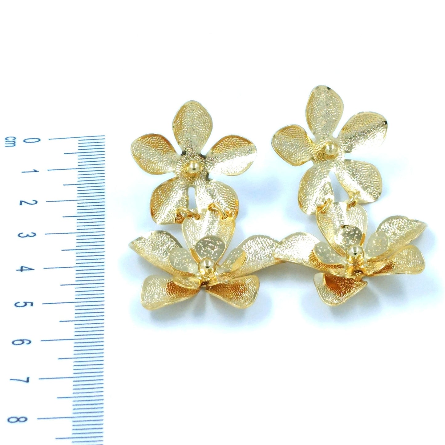 Arete bronce maxi flores