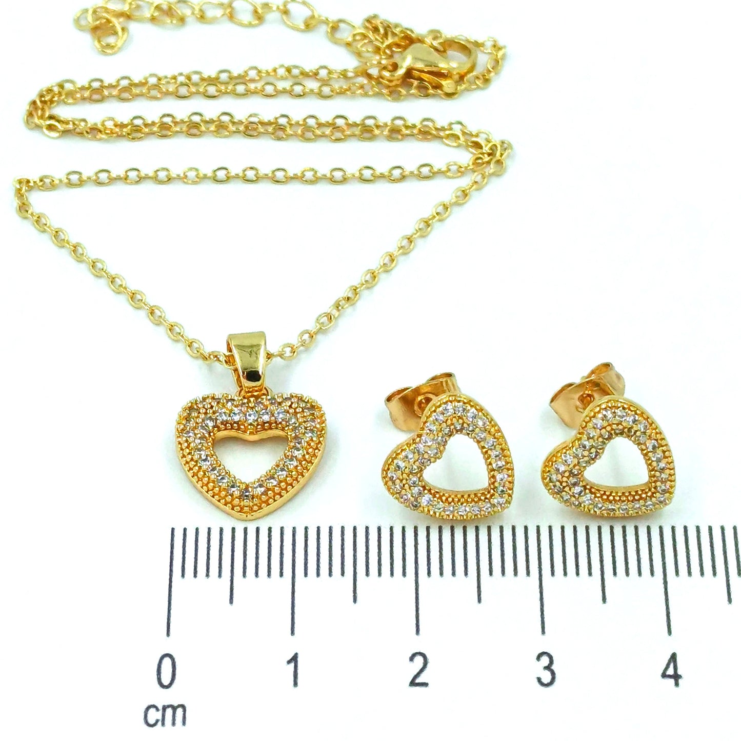 Dúo corazón micro zircones