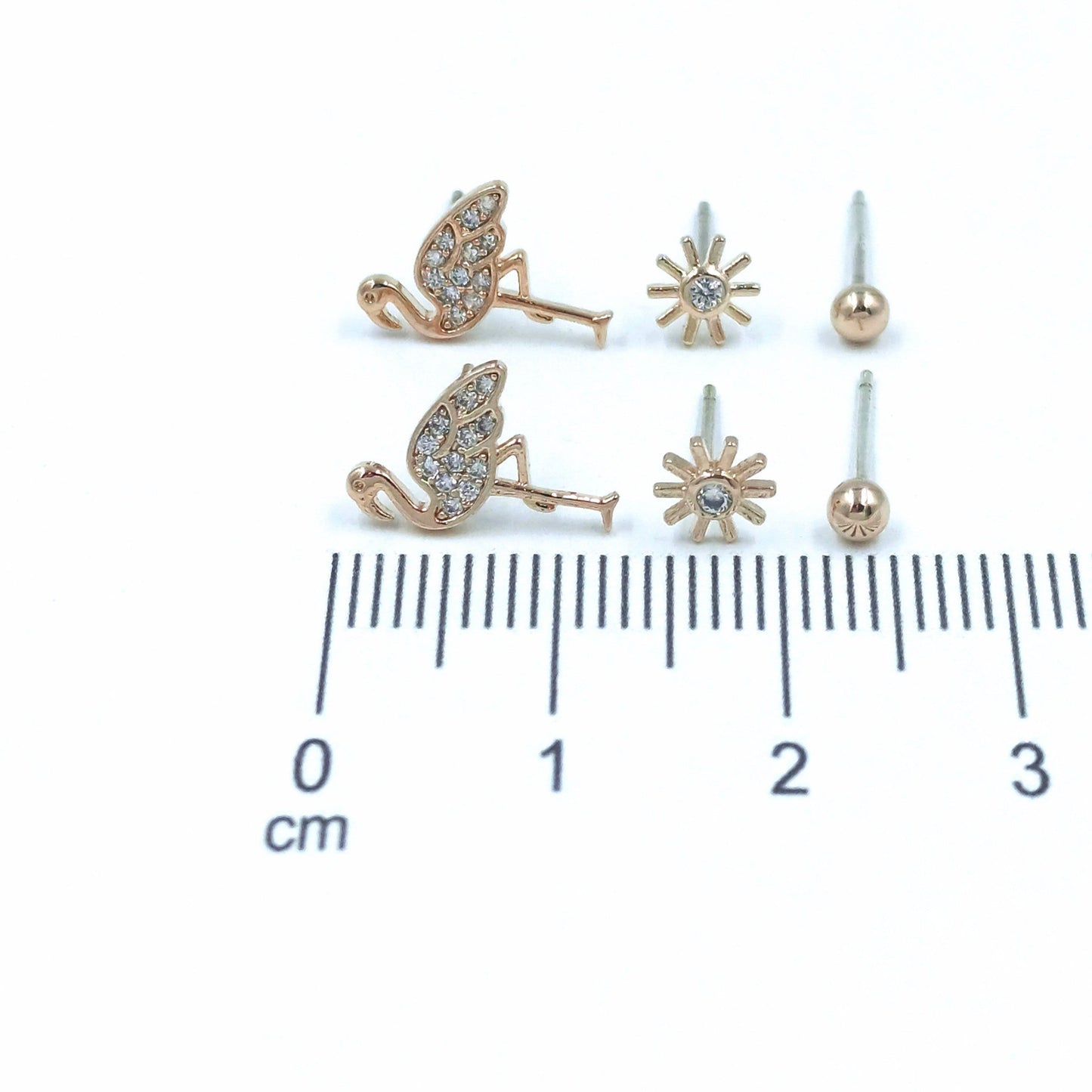 Orejera trío flamenco 18k
