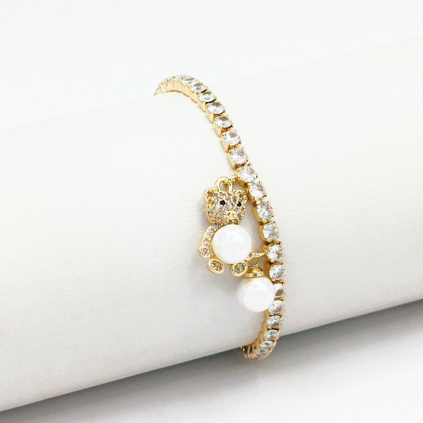 Pulsera microzircones perlas