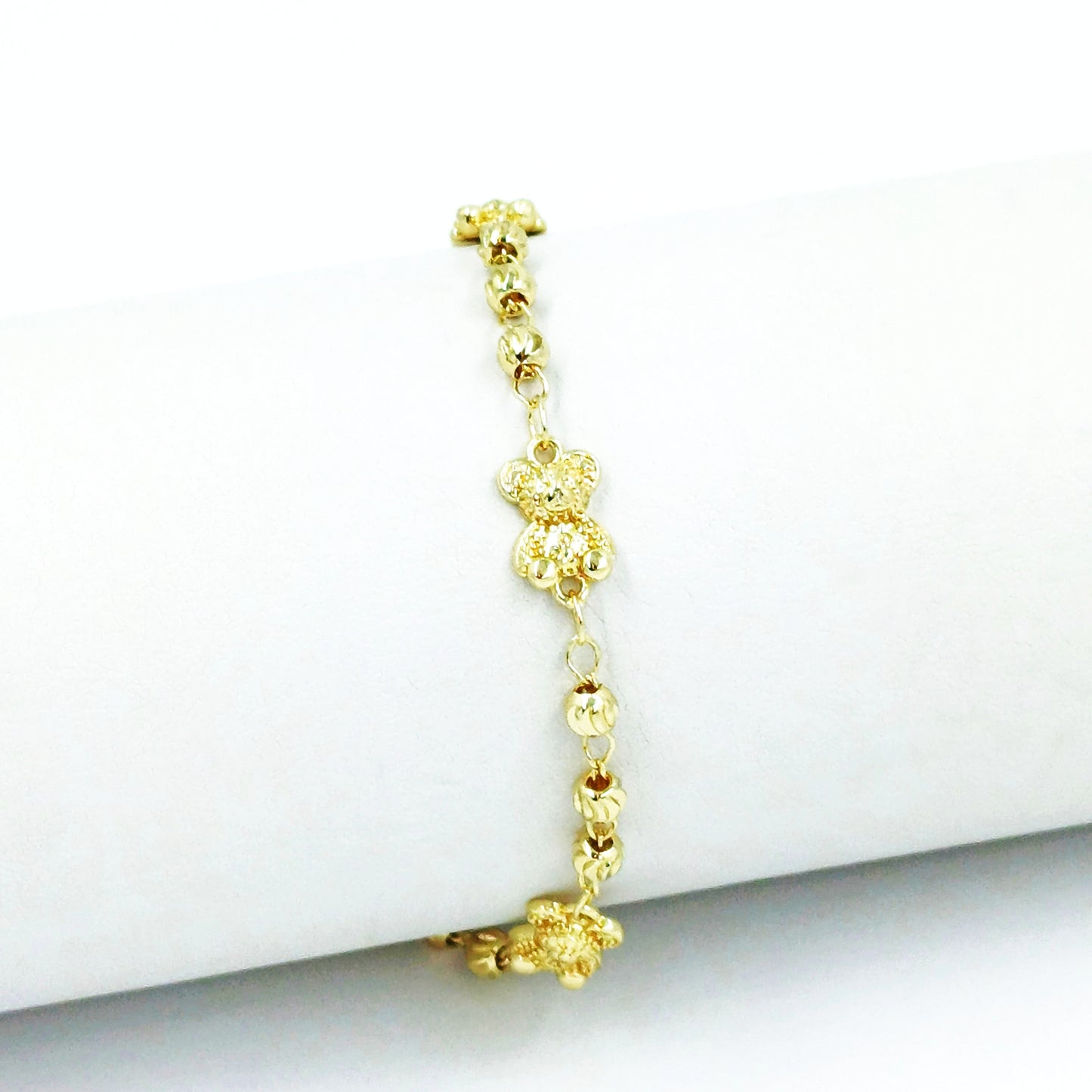 Pulsera balín diamantado osito