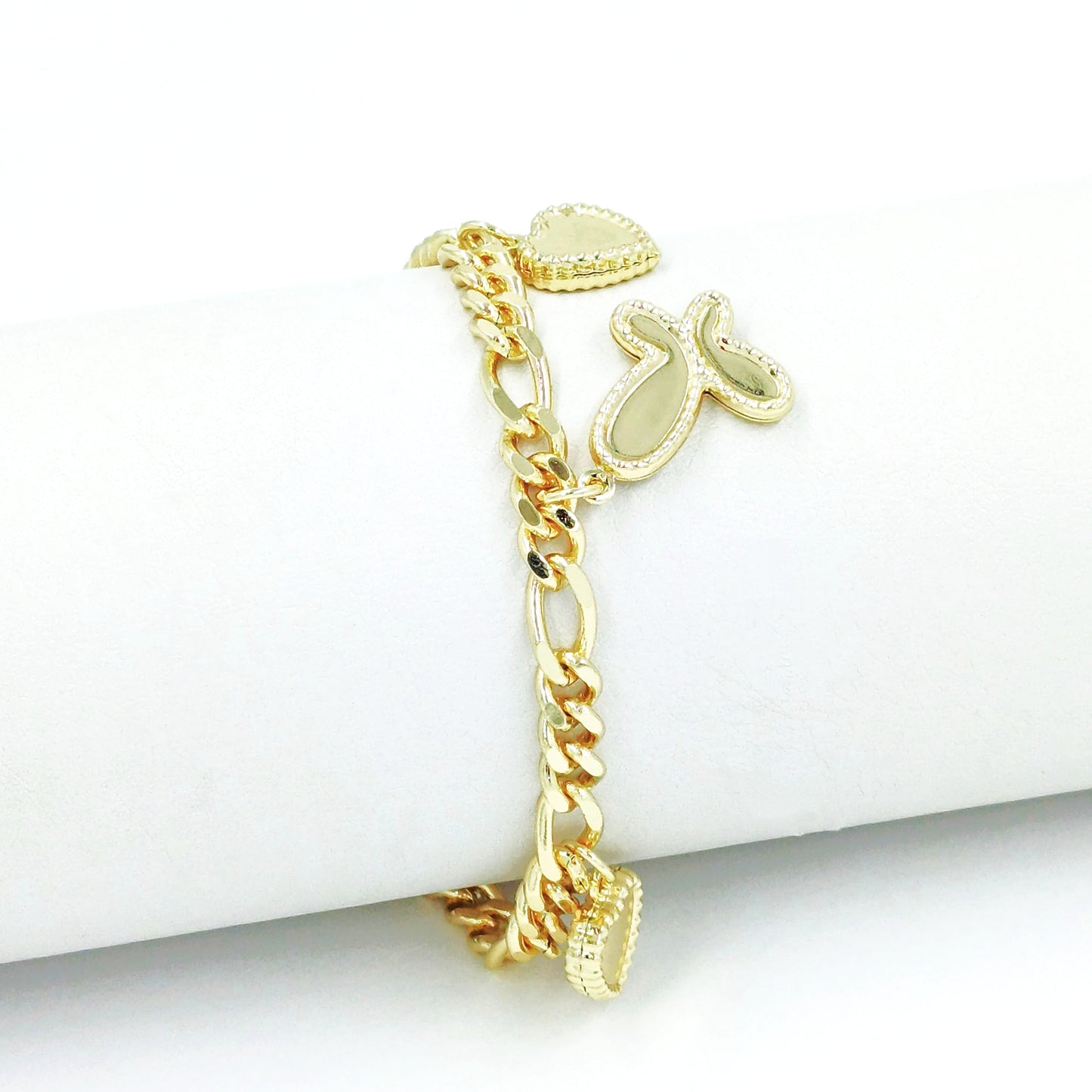 Pulsera dijes corazón -mariposa