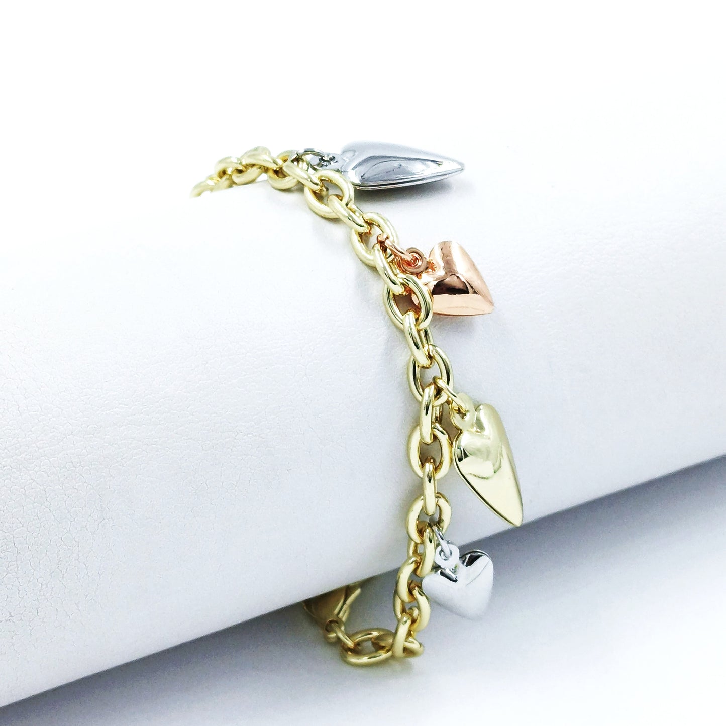 Pulsera 3 oros corazones