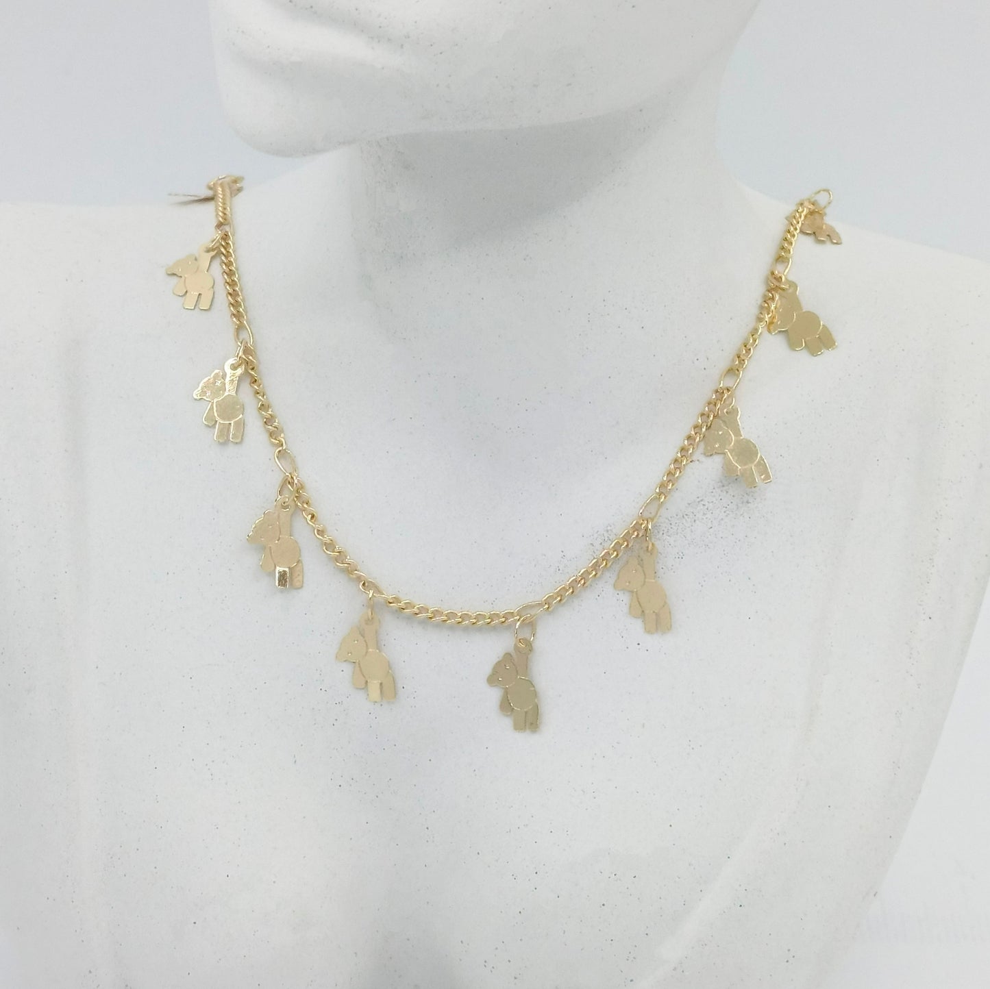 Collar rodio dijes osos