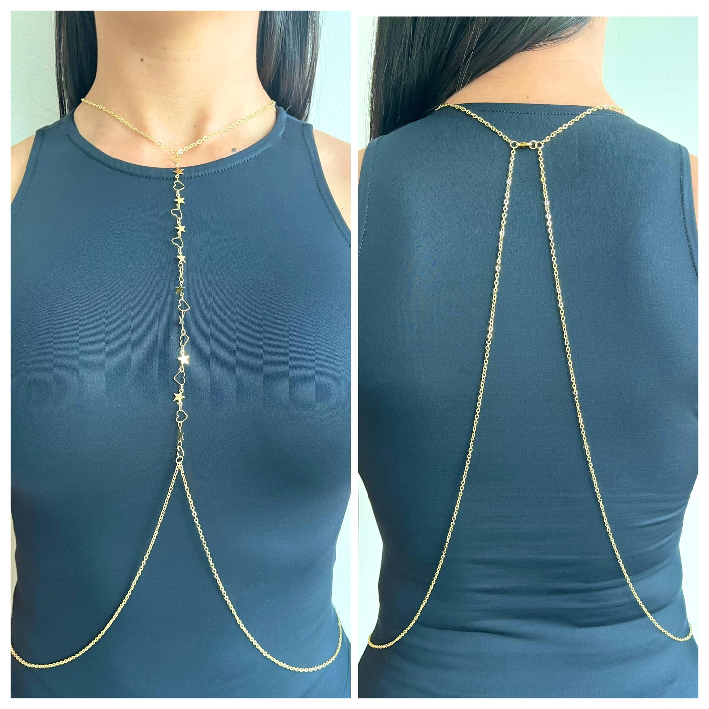 body chain estrella corazon