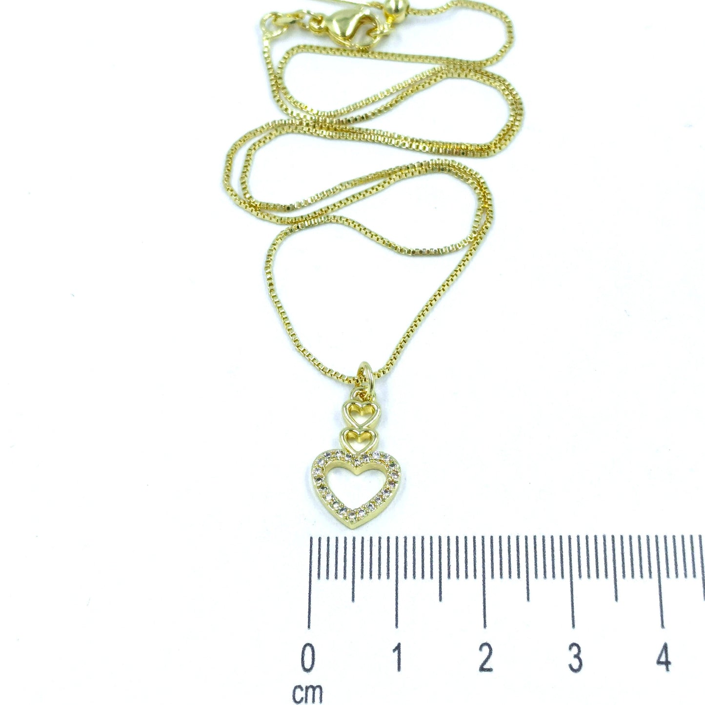 Collar rodio dije corazones