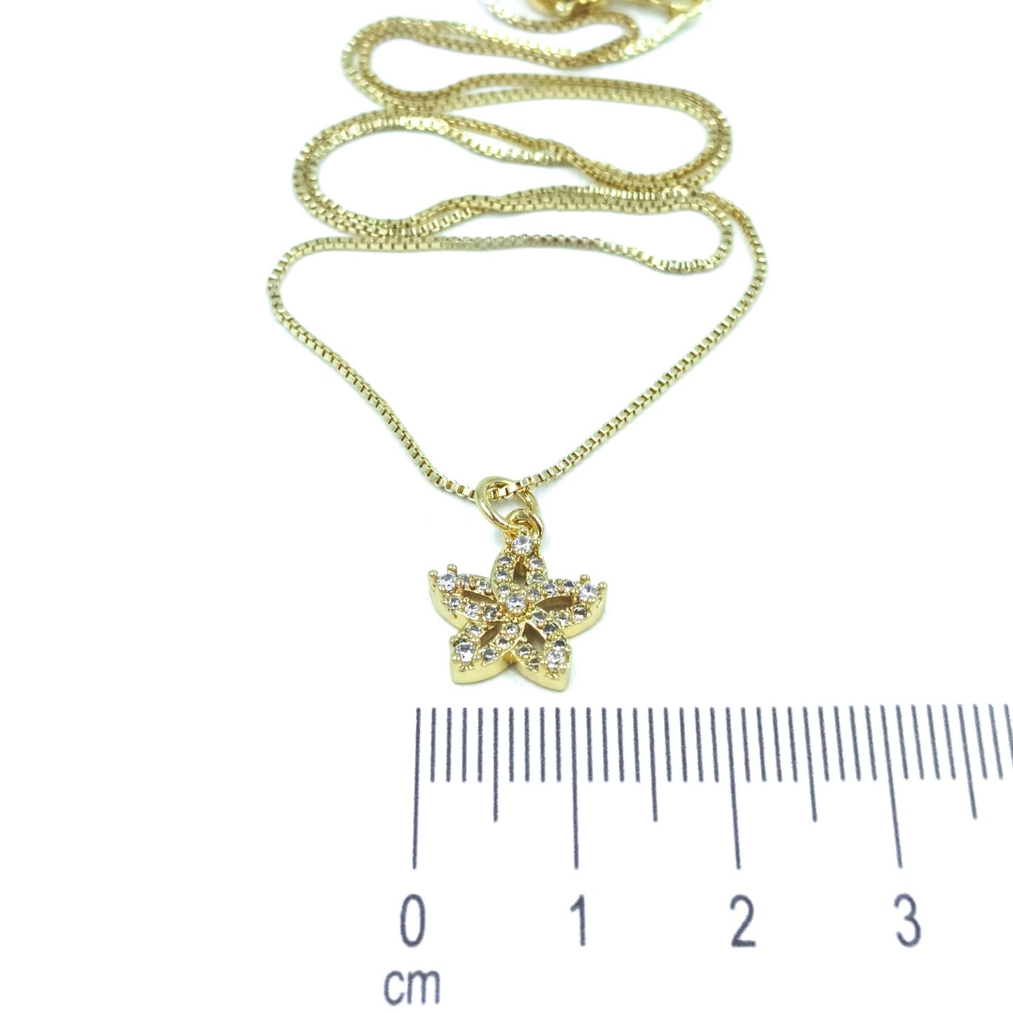Collar rodio flor zircones
