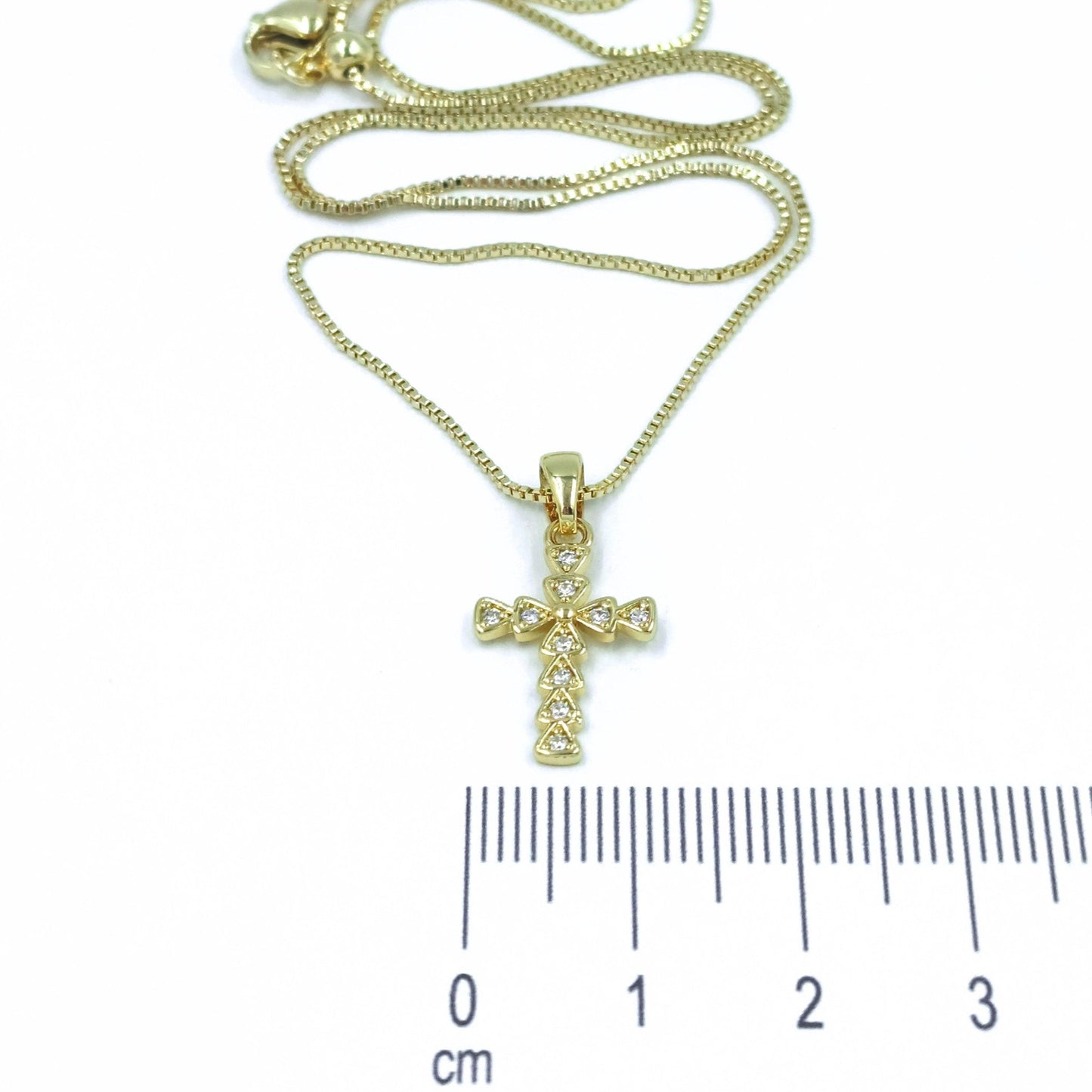 Collar rodio cruz