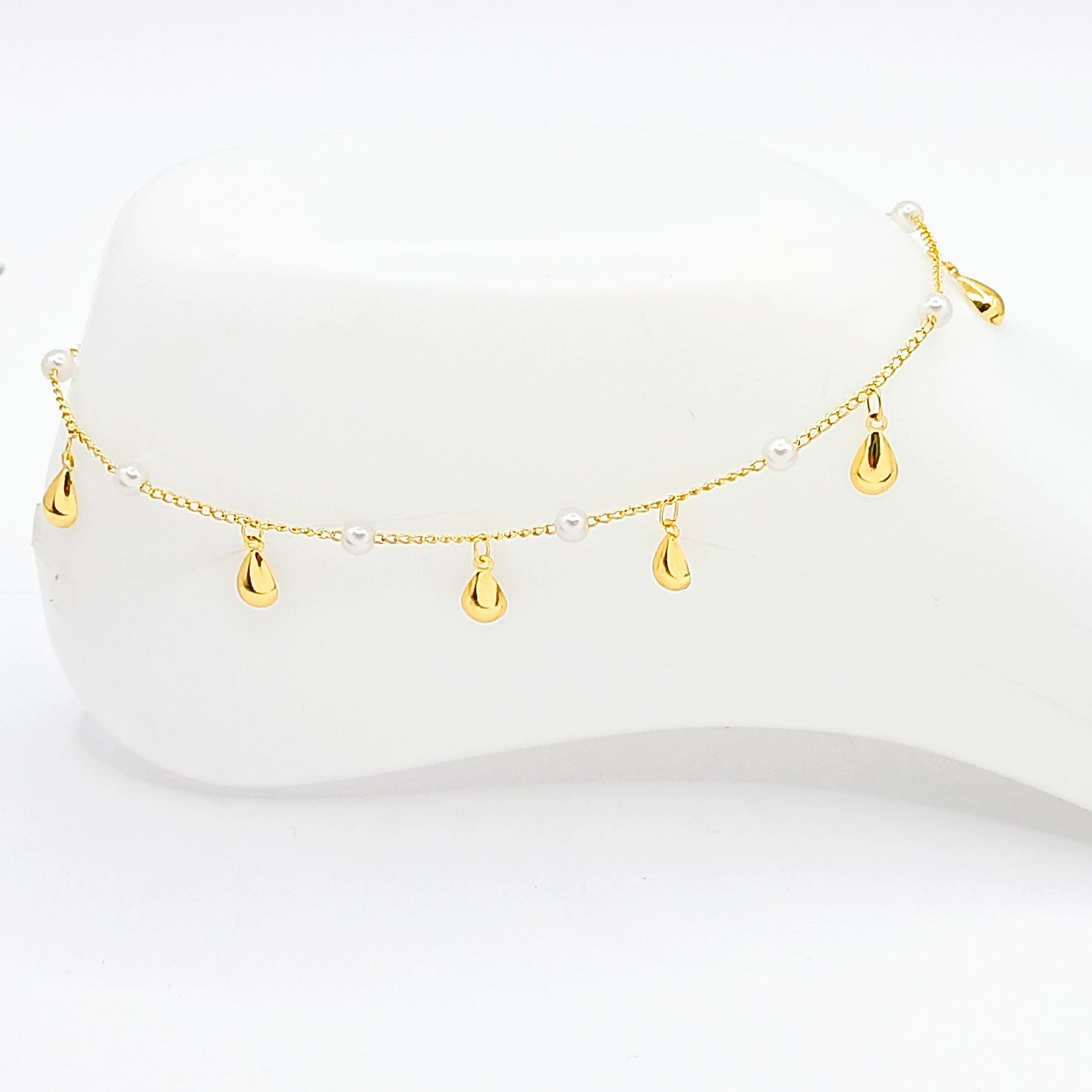 Tobillera perla gotas
