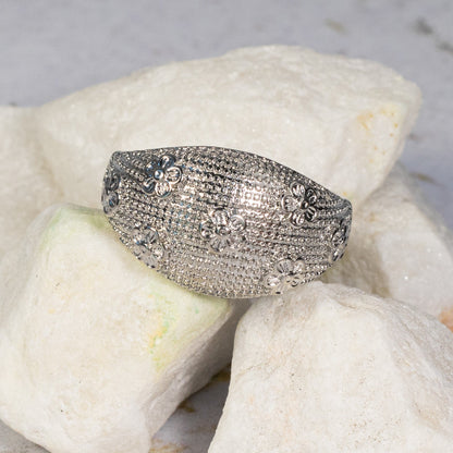 Anillo diamantado mini flores P