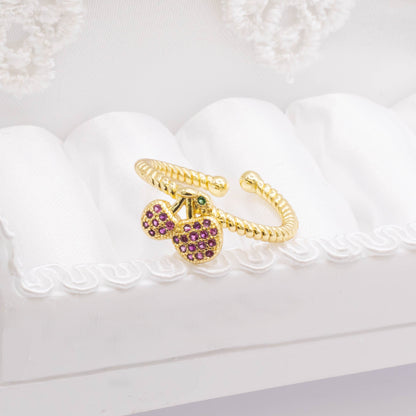 Anillo cereza micrizircones