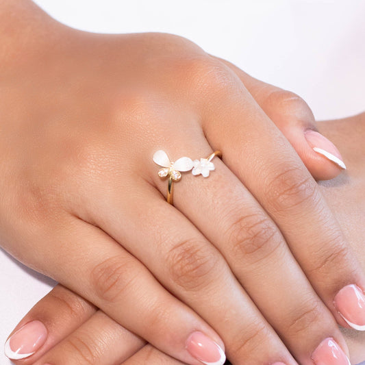 Anillo gema mariposa