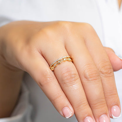 Anillo doble flores