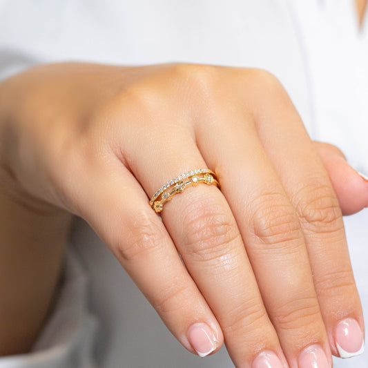 Anillo doble flores