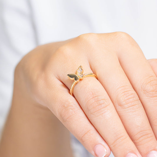 Anillo mariposa dos caras