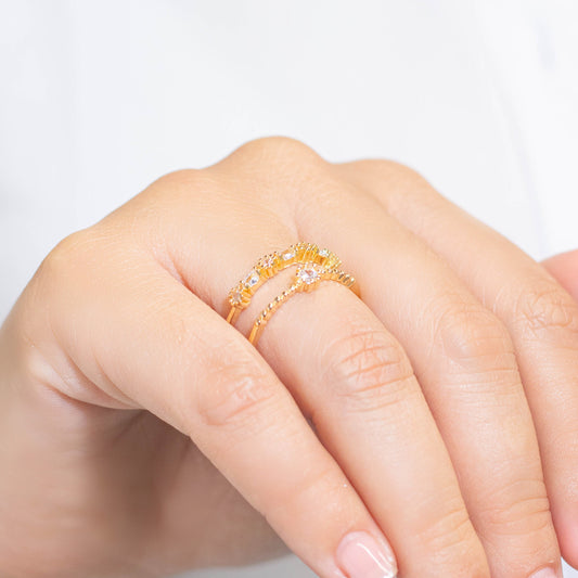 Anillo doble zircones