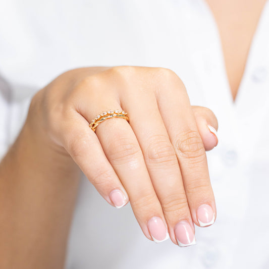 Anillo doble espiral