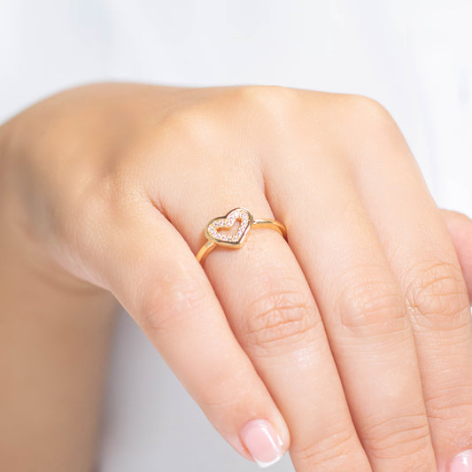 Anillo silueta corazon