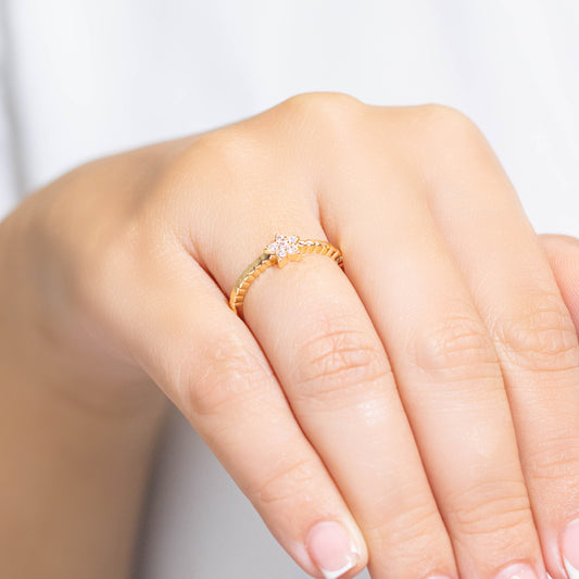 Anillo estrella microzircones