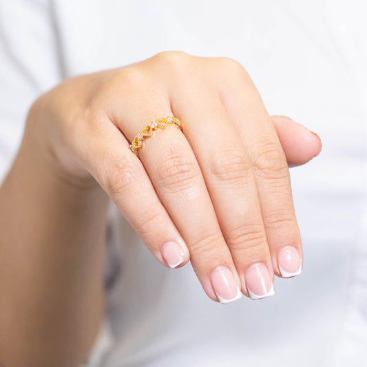 Anillo corazones zircones