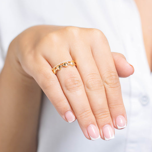 Anillo doble corazones