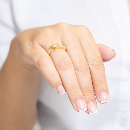 Anillo argolla microzircones