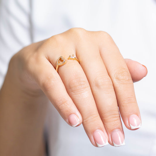 Anillo corazon microzircones
