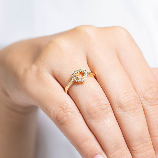Anillo silueta corazon