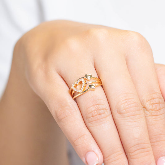 Anillo triple corazones