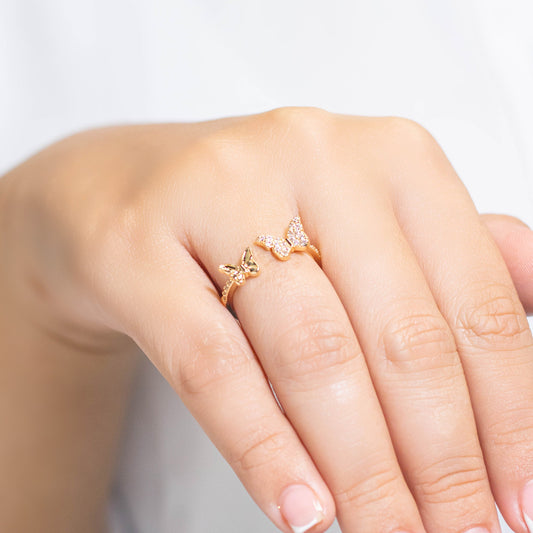 Anillo mariposas dobles