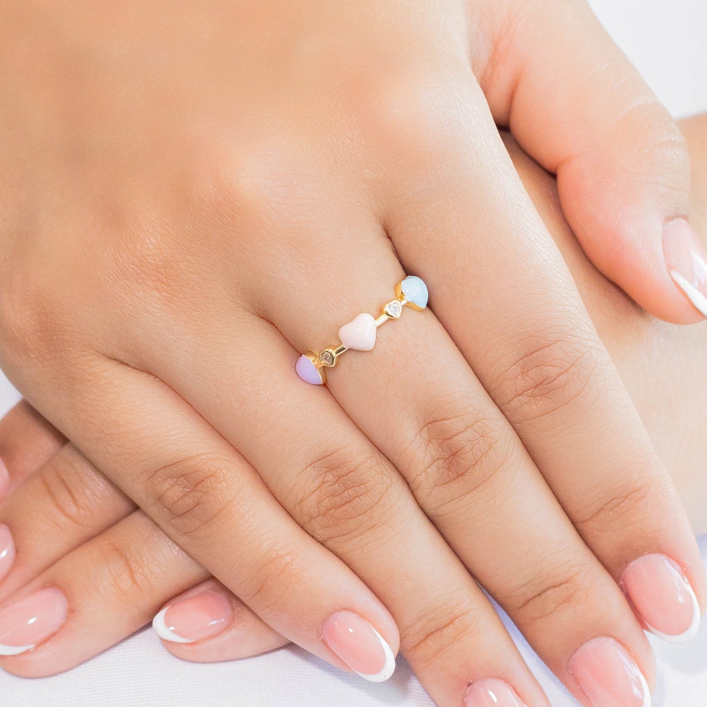 Anillo corazón pastel