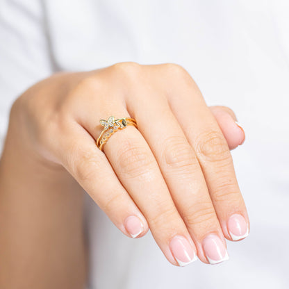 Anillo doble mariposas