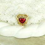Anillo corazón rojo