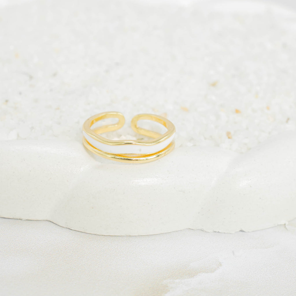 Anillo doble esmaltado