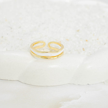 Anillo doble esmaltado