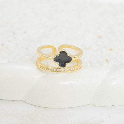 Anillo doble van cleef negro