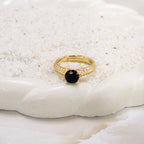 Anillo argolla zircón negro